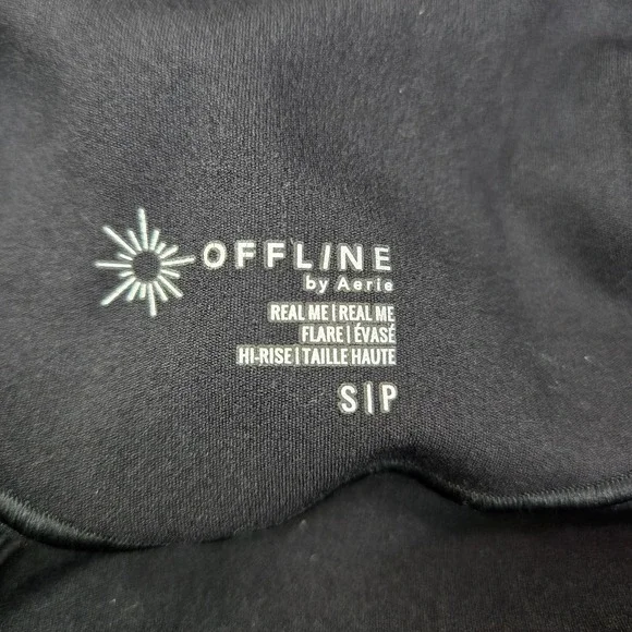 OFFLINE By Aerie Women Activewear Pants S/P Black Elastane Nylon Flared Real Me - Picture 3 of 12